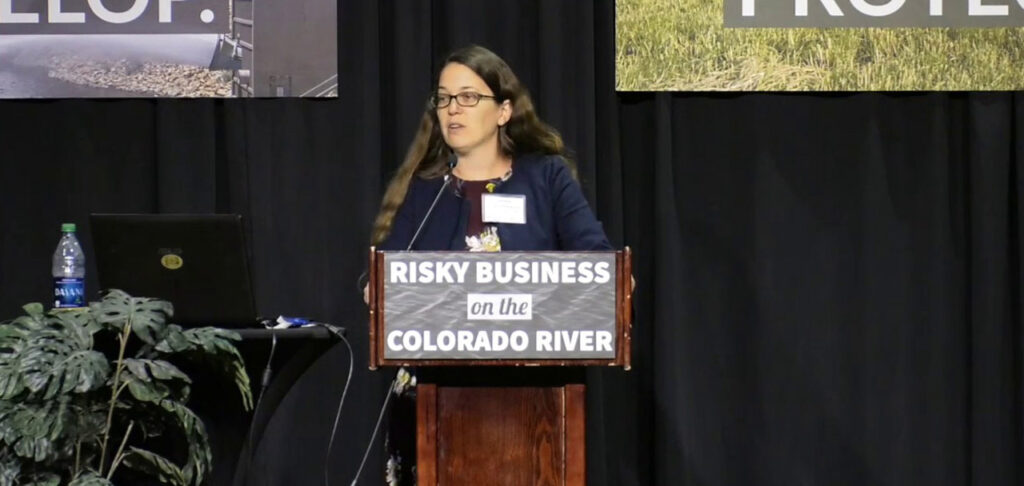 Colby Pellegrino speaking at CRWUA conference