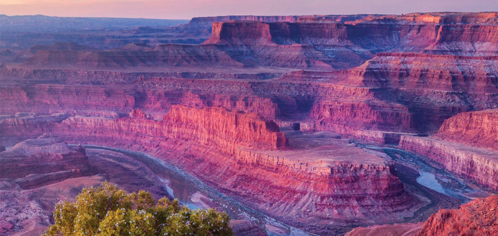 Colorado River bend at sunset