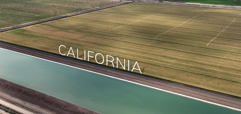 California text over background image