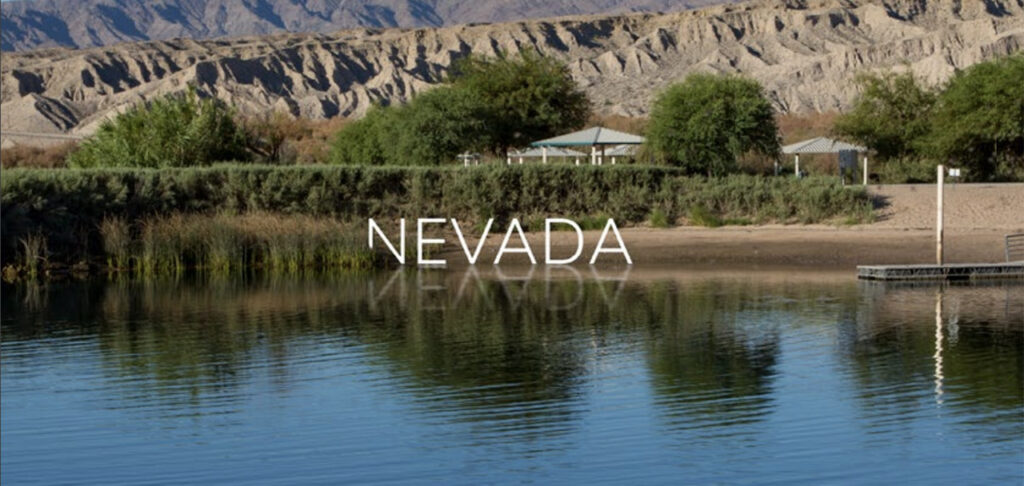 Nevada text over background image