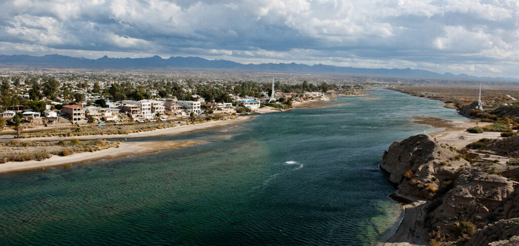 Colorado River through residential area