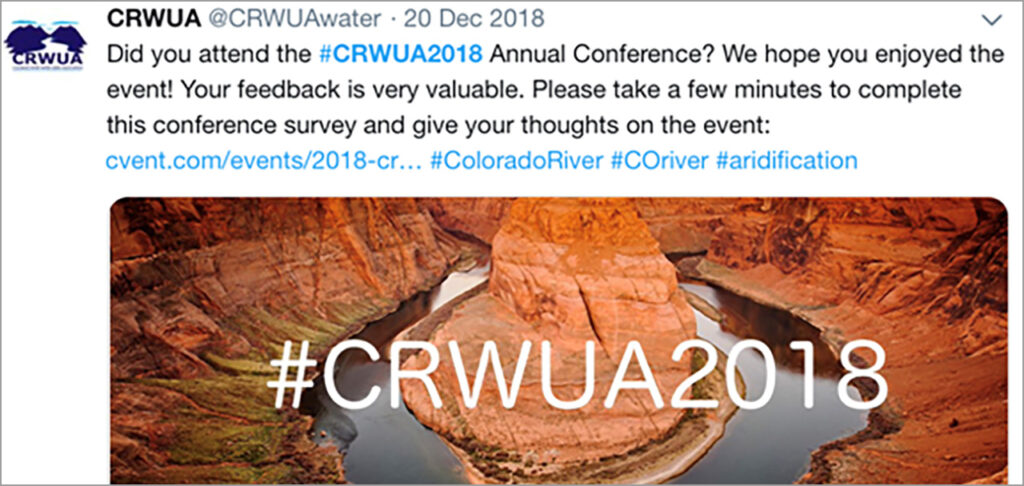 CRWUA 2018 conference tweet