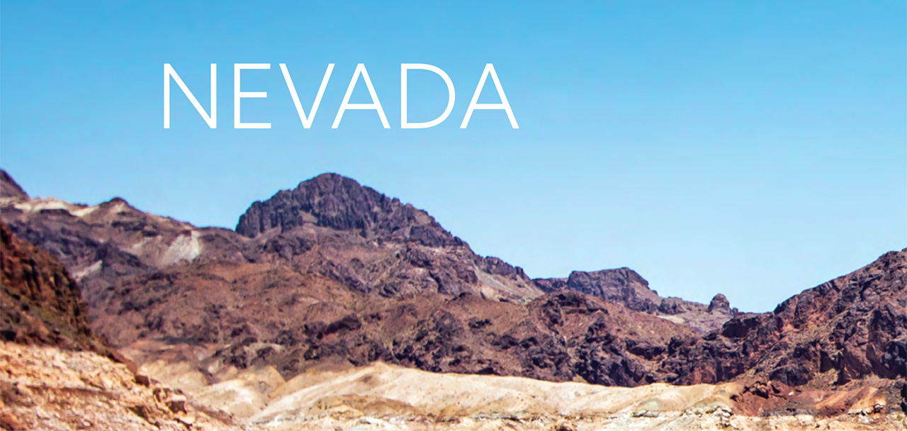 Nevada text over background image